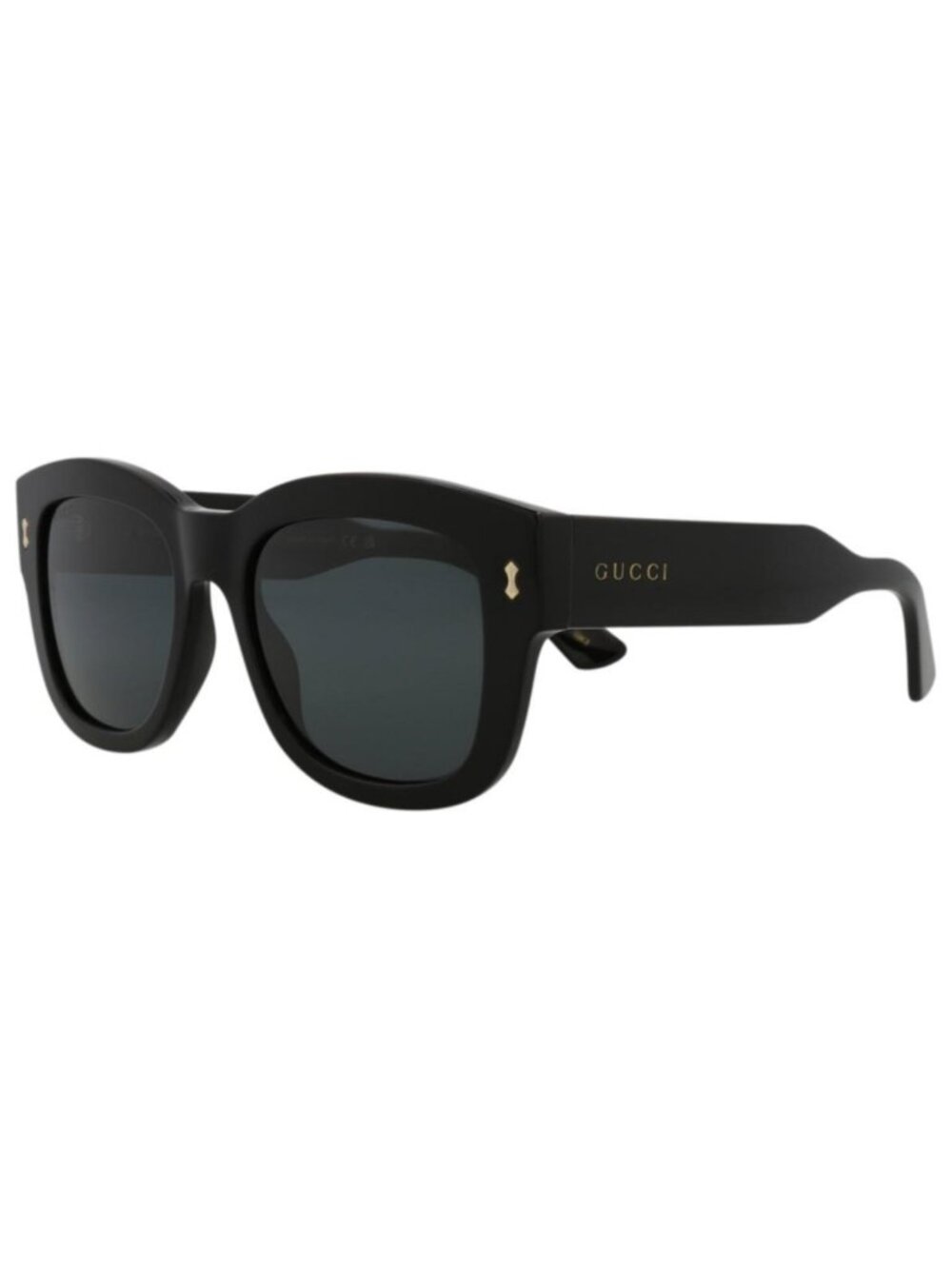 New Gucci Mens Square/Rectangle Black Black Smoke Fashion Designer Sunglasses